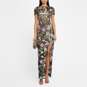 Bronx and Banco Floral Maxi Dress - Green and Pink